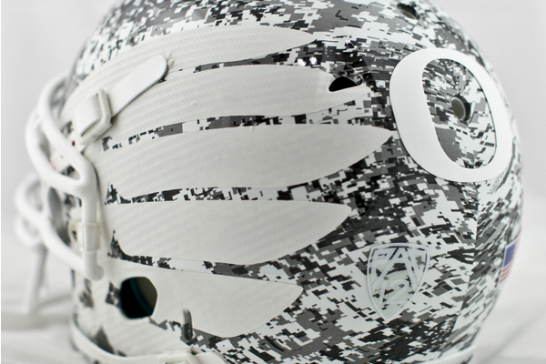 Oregon Ducks White Camouflage Spring Game Helmets